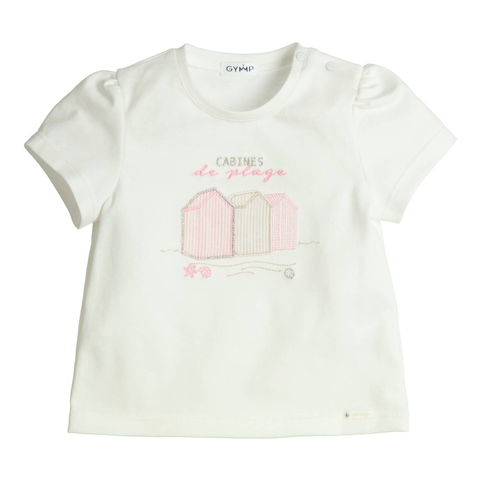Gymp T-shirt Aerobic Beach Cabins Off White - Old Rose
