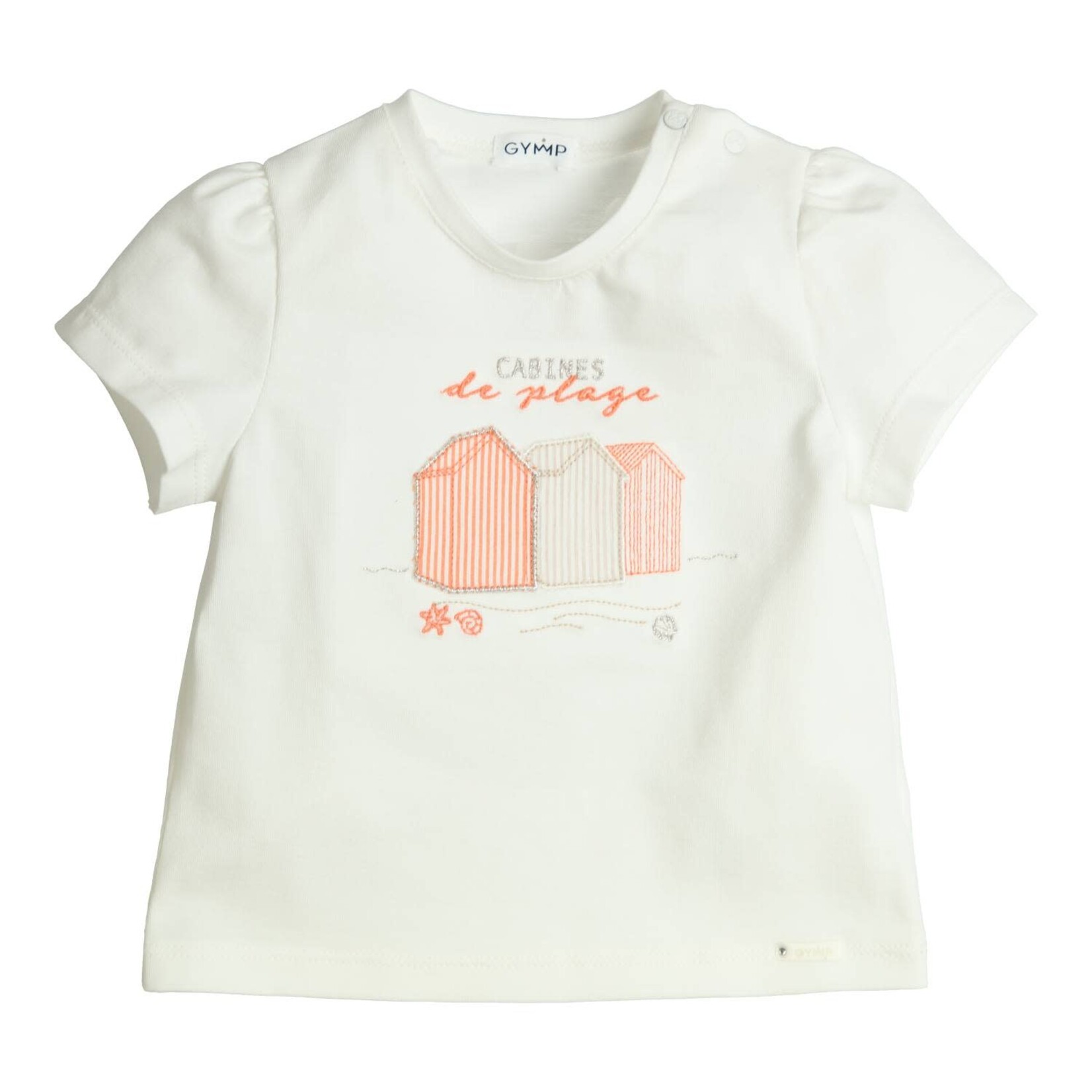 Gymp T-shirt Aerobic Beach Cabins Off White - Orange