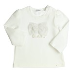 Gymp T-shirt Aerobic Long Sleeve Twinkle Bow Off White