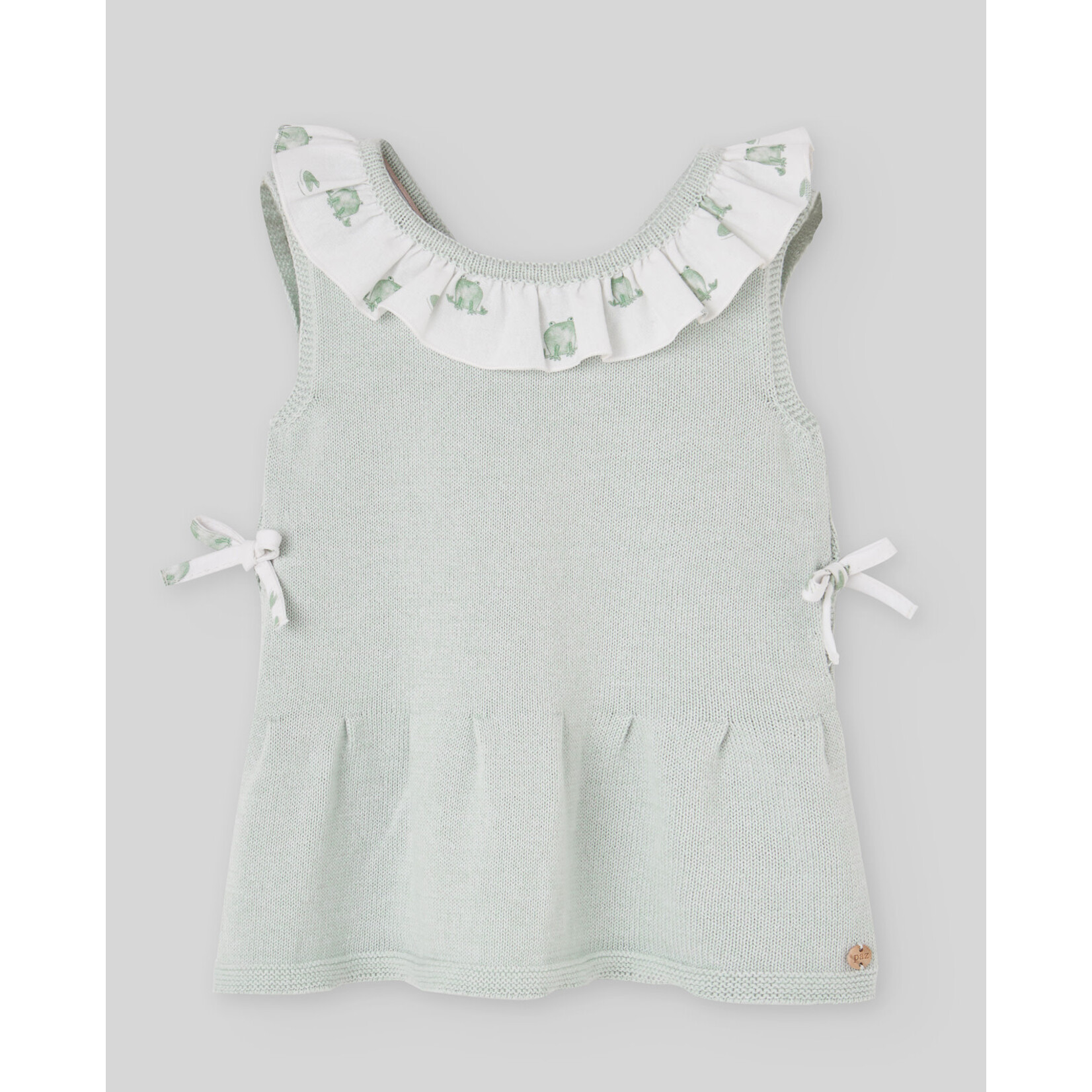 Paz Rodriguez KNIT NEWBORN DRESS "NORAY" Water Green
