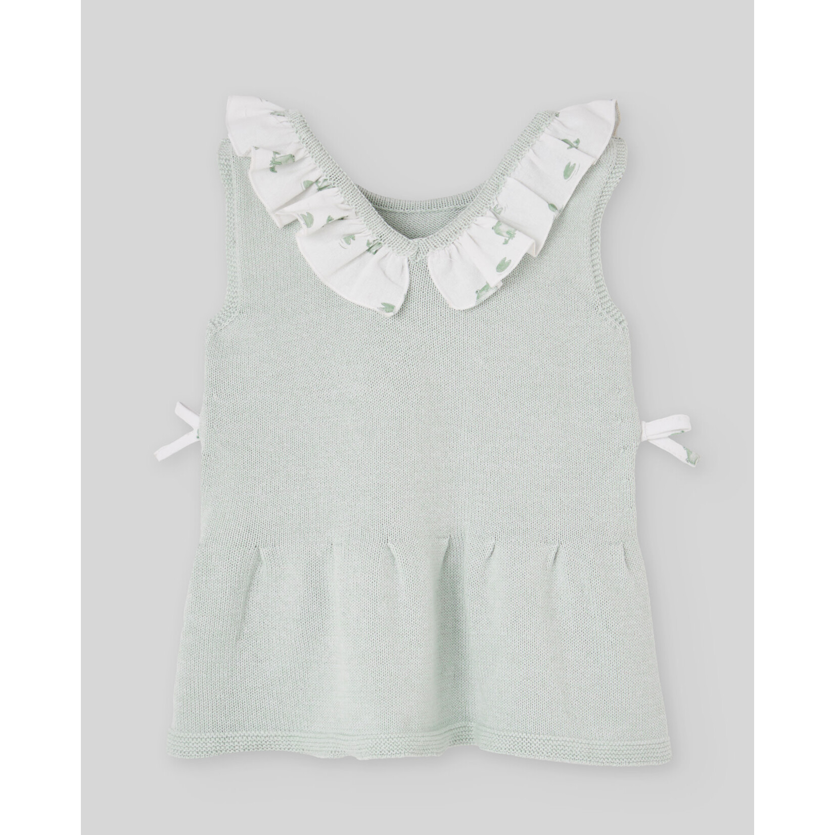 Paz Rodriguez KNIT NEWBORN DRESS "NORAY" Water Green