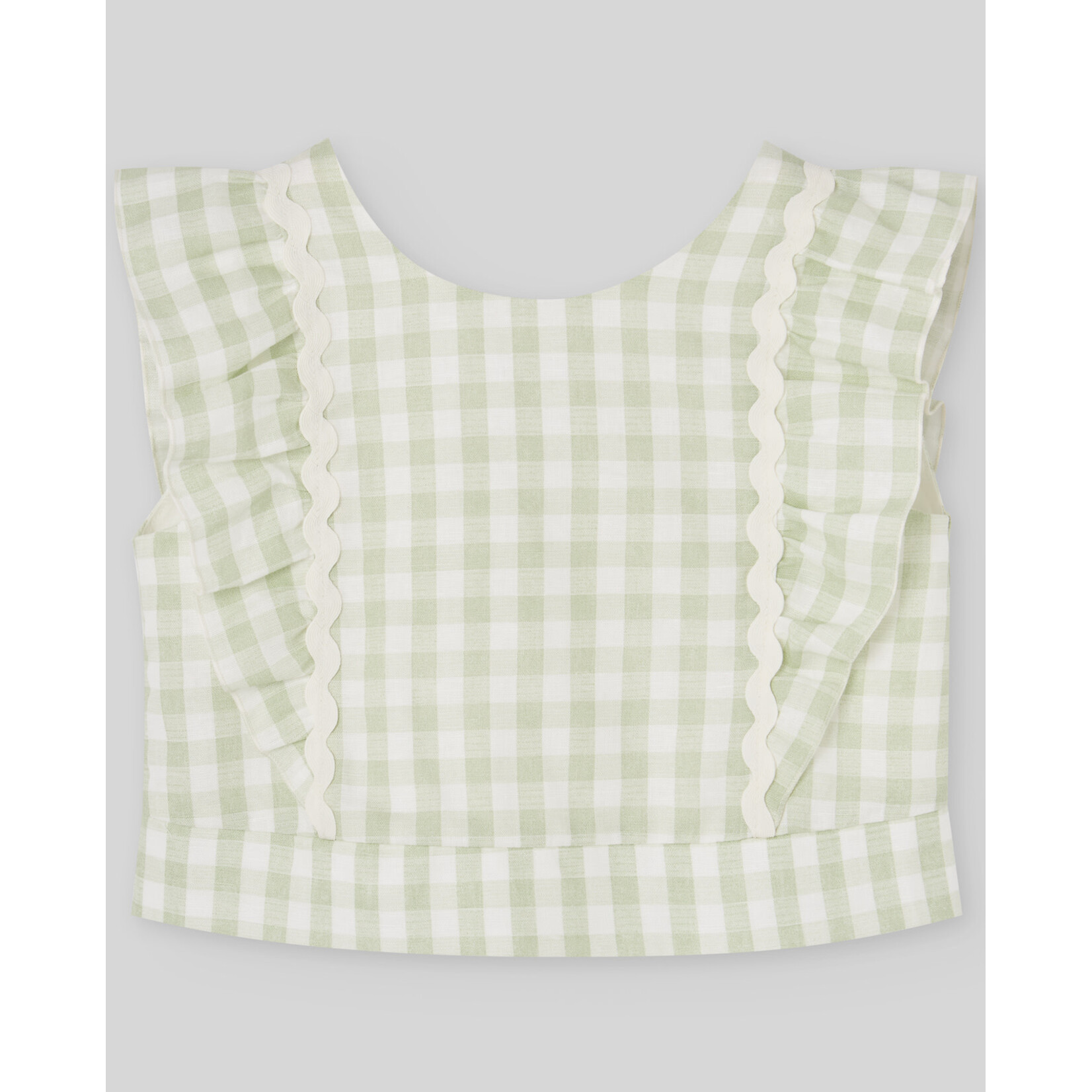 Paz Rodriguez WOVEN INFANT GIRL BLOUSE "FRESCURA" Cream/Olive Green