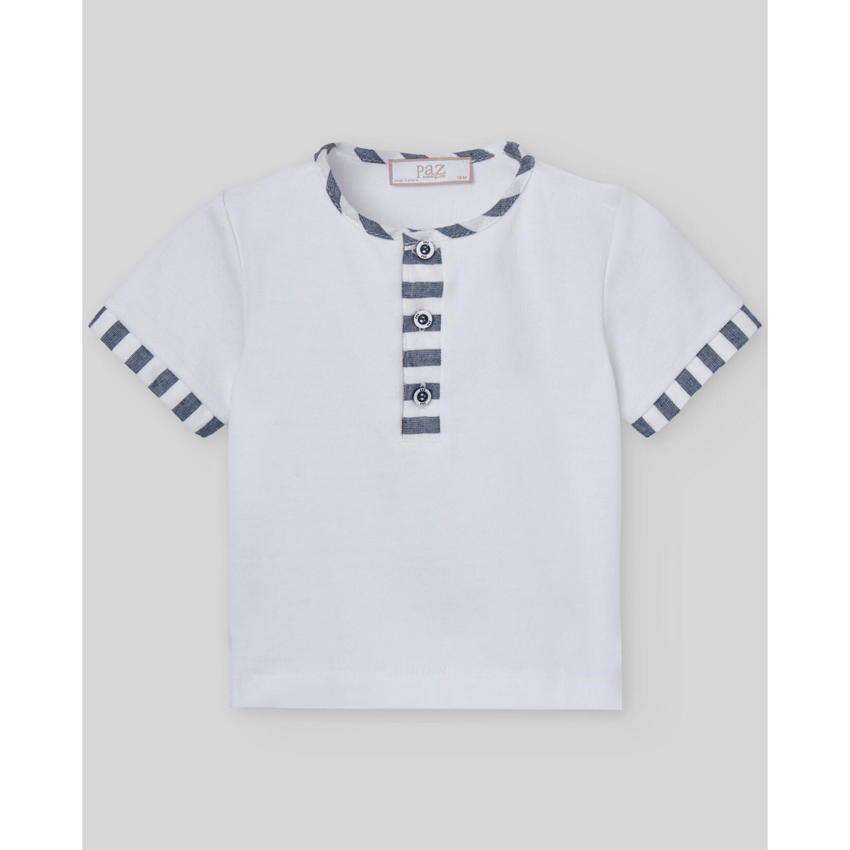 Paz Rodriguez KNIT INFANT BOY POLO T-SHIRT "ESLORA" White