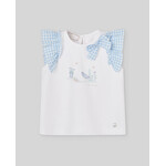 Paz Rodriguez KNIT NEWBORN T-SHIRT "ANADE" White