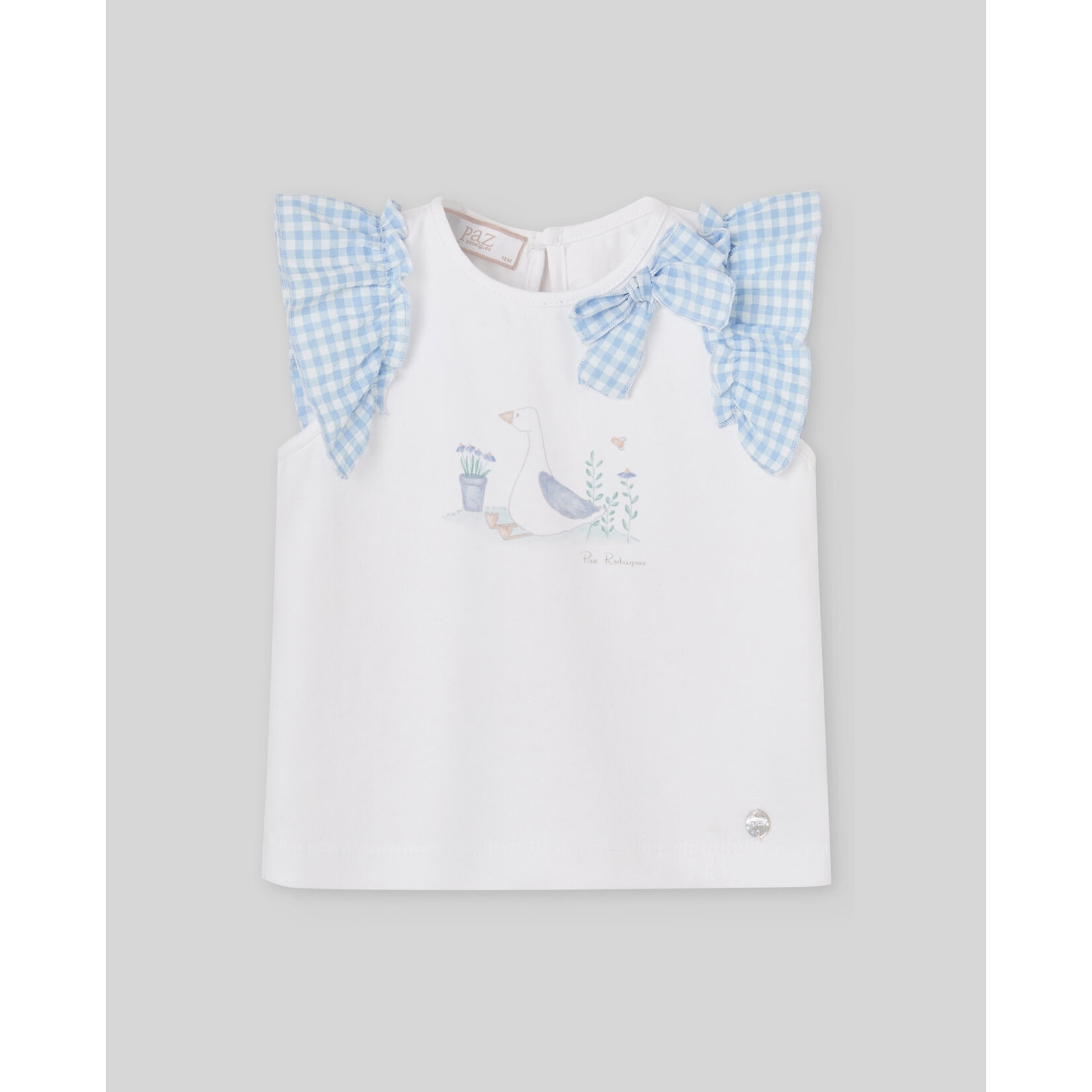 Paz Rodriguez KNIT NEWBORN T-SHIRT "ANADE" White