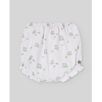 Paz Rodriguez WOVEN NEWBORN BLOOMERS "NORAY" White/Water Green
