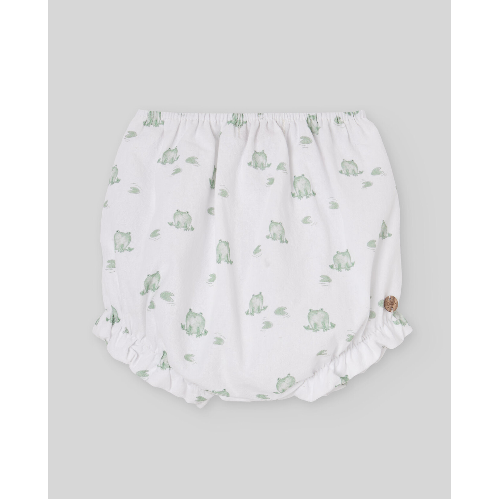 Paz Rodriguez WOVEN NEWBORN BLOOMERS "NORAY" White/Water Green