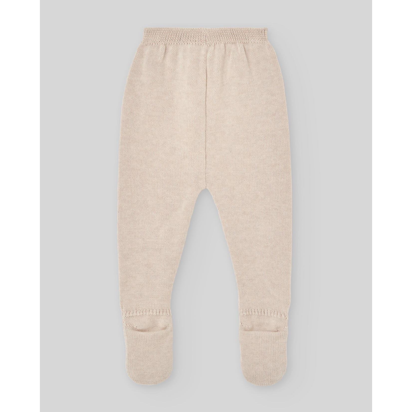 Paz Rodriguez KNIT NEWBORN LEGGINS "NECTAR" Linen/White