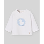 Paz Rodriguez KNIT INFANT GIRL SWEATSHIRT "CUA CUA" White