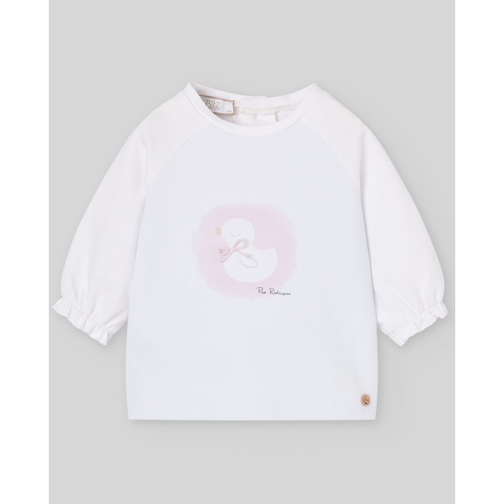 Paz Rodriguez KNIT NEWBORN SWEATSHIRT "CUA CUA" White