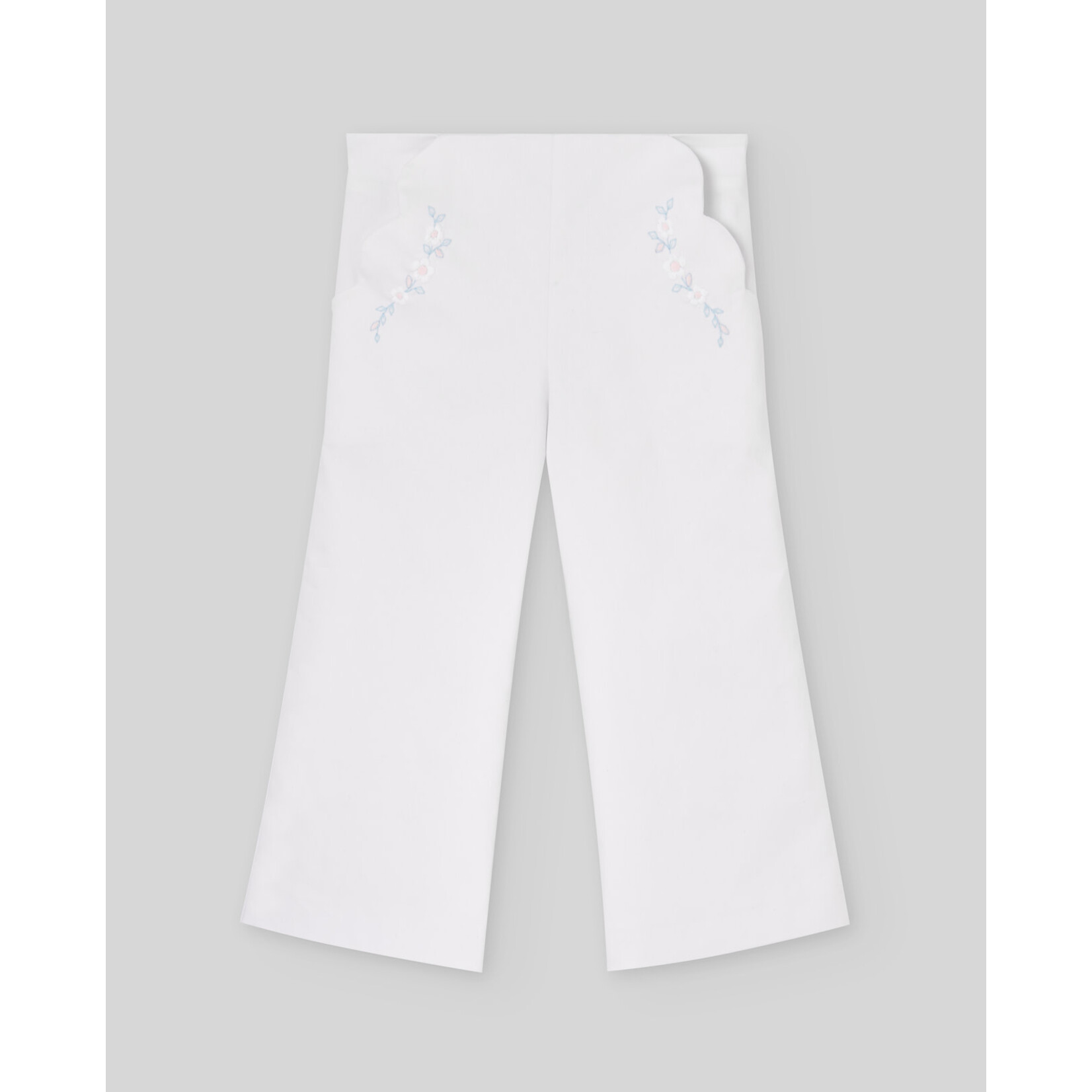 Paz Rodriguez WOVEN INFANT GIRL TROUSERS "FRESCURA" White