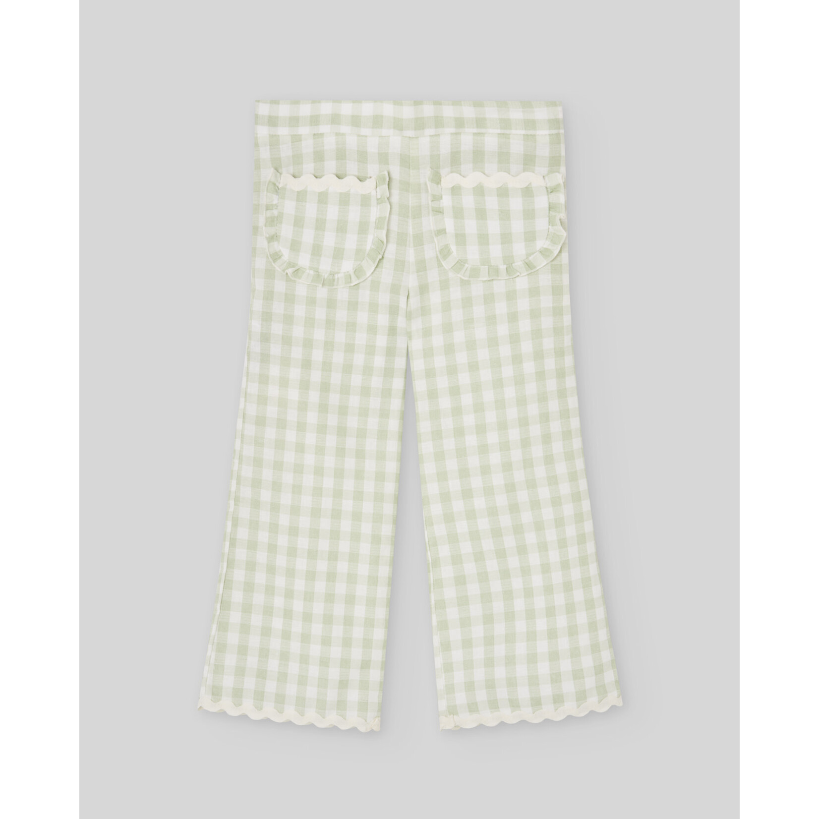 Paz Rodriguez WOVEN INFANT GIRL TROUSERS "FRESCURA" Cream/Olive Green