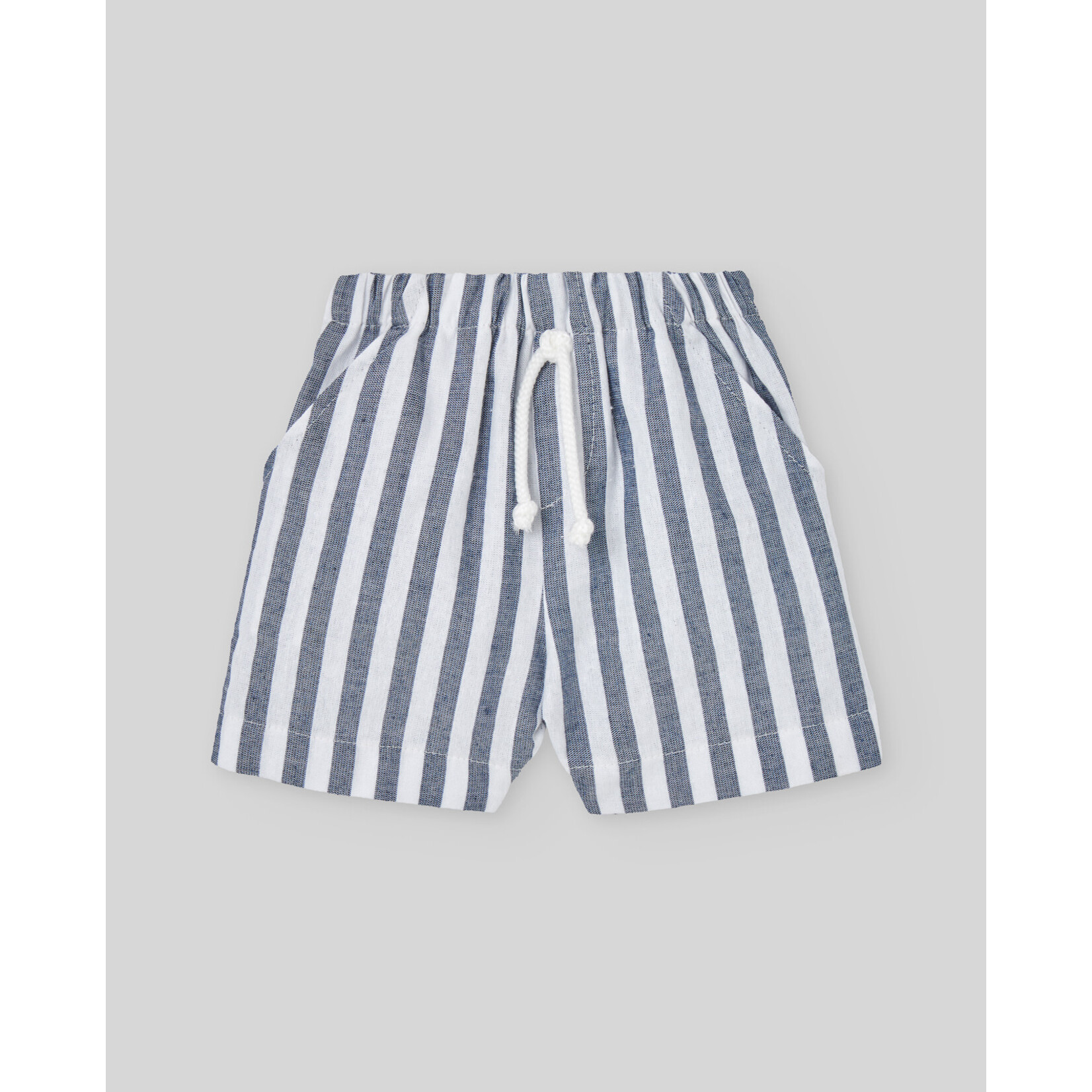 Paz Rodriguez WOVEN INFANT BOY SHORT "ESLORA" White/Navy Blue