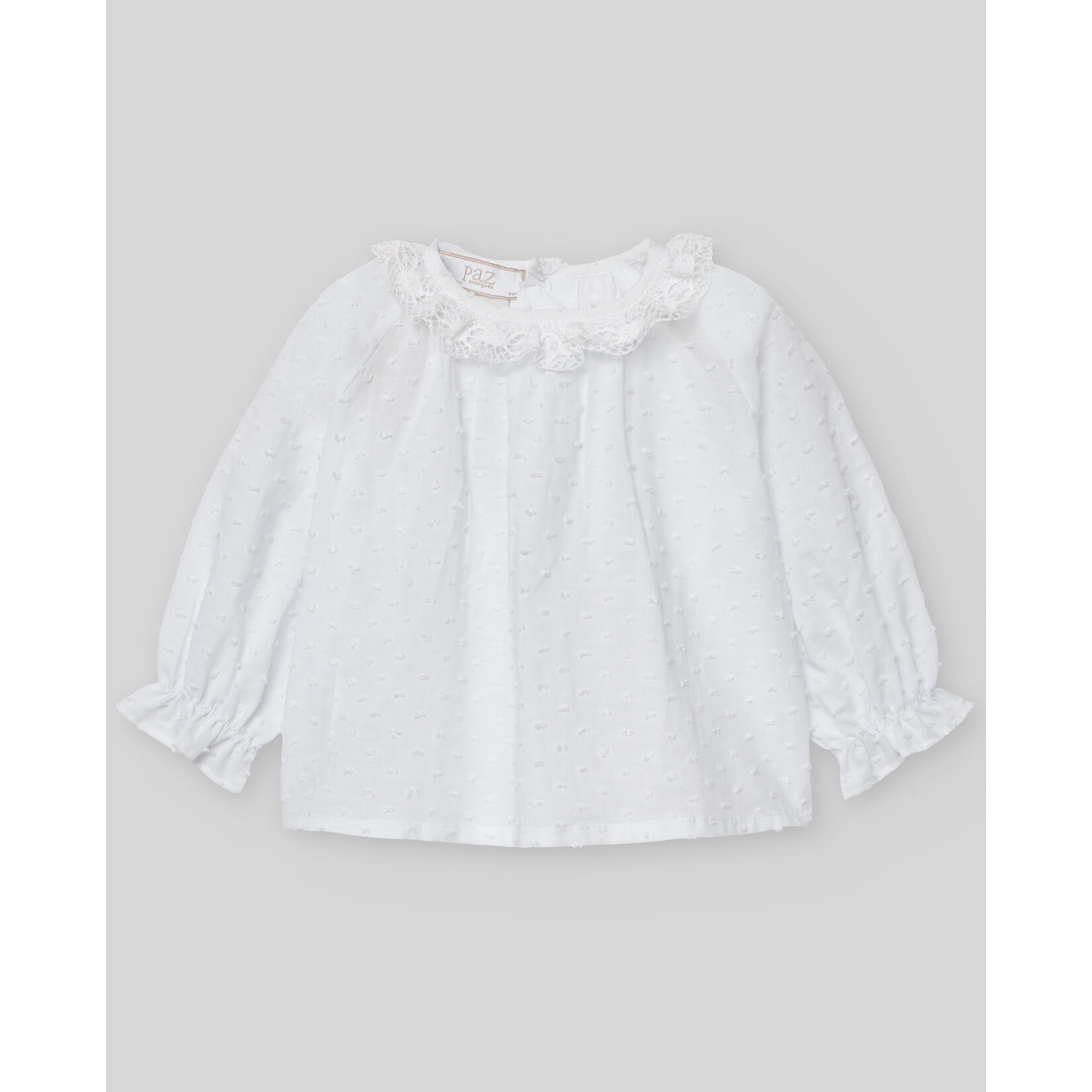 Paz Rodriguez WOVEN NEWBORN BLOUSE "NECTAR" White