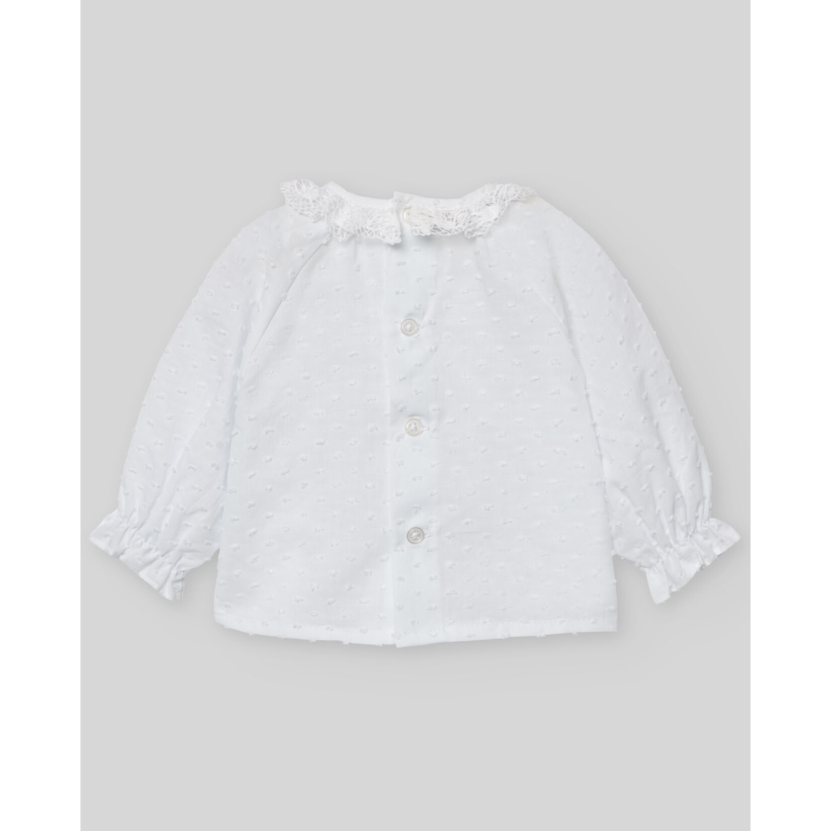 Paz Rodriguez WOVEN NEWBORN BLOUSE "NECTAR" White