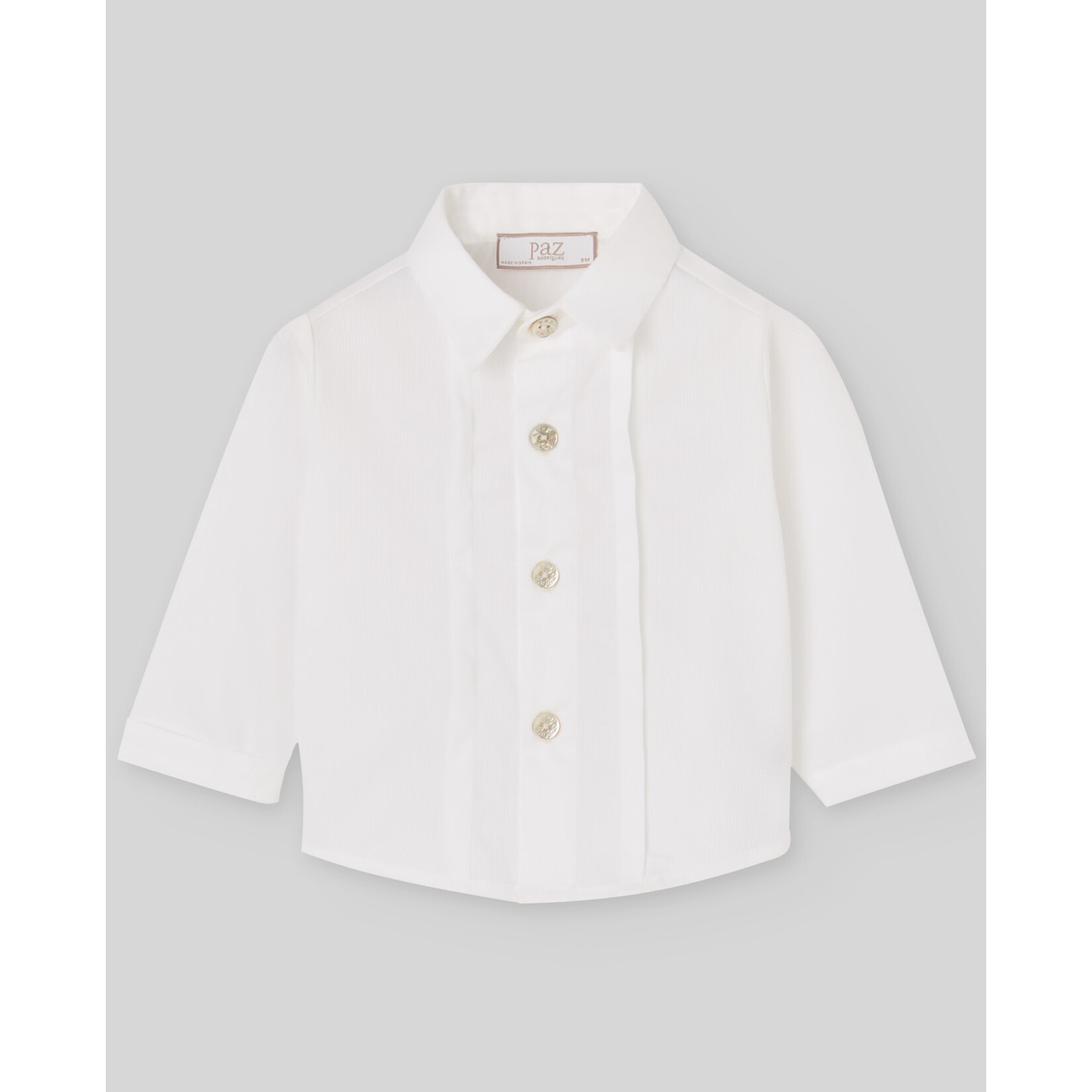 Paz Rodriguez WOVEN NEWBORN SHIRT "NECTAR" White