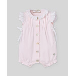 Paz Rodriguez KNIT NEWBORN ROMPER "INTERLOCK V26" Chalk Pink