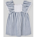 Paz Rodriguez WOVEN INFANT GIRL DRESS "ESLORA" White/Navy Blue