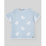 Paz Rodriguez KNIT NEWBORN SET SHORT SWEATER ANS PANTS "CUA CUA" Sky Blue 2