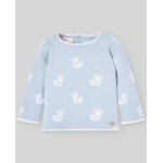 Paz Rodriguez KNIT NEWBORN SWEATER "CUA CUA" Sky Blue