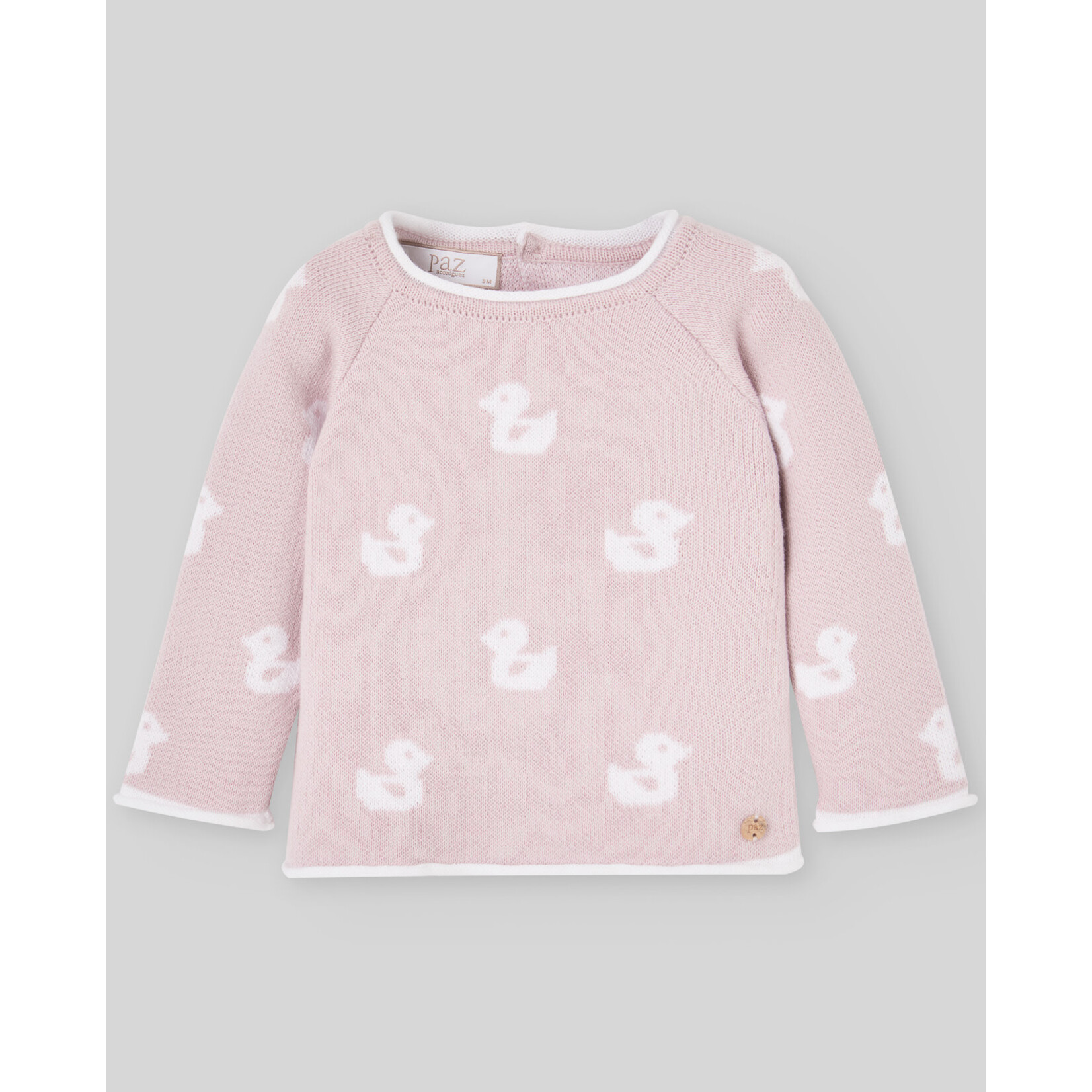 Paz Rodriguez SET KNIT NEWBORN SWEATER "CUA CUA" Magnolia LONG