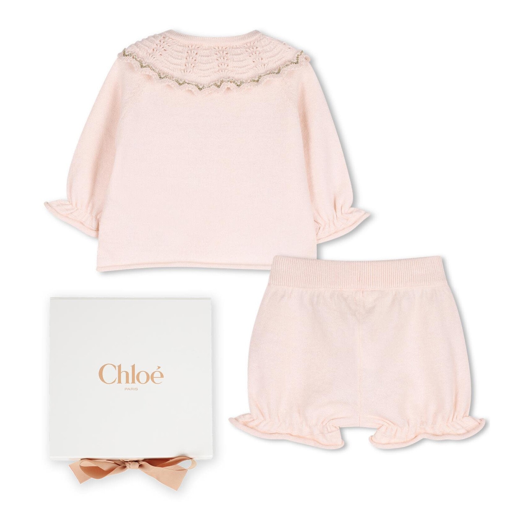 CHLOE ENSEMBLE CARDIGAN+PANTALON Rose C20931