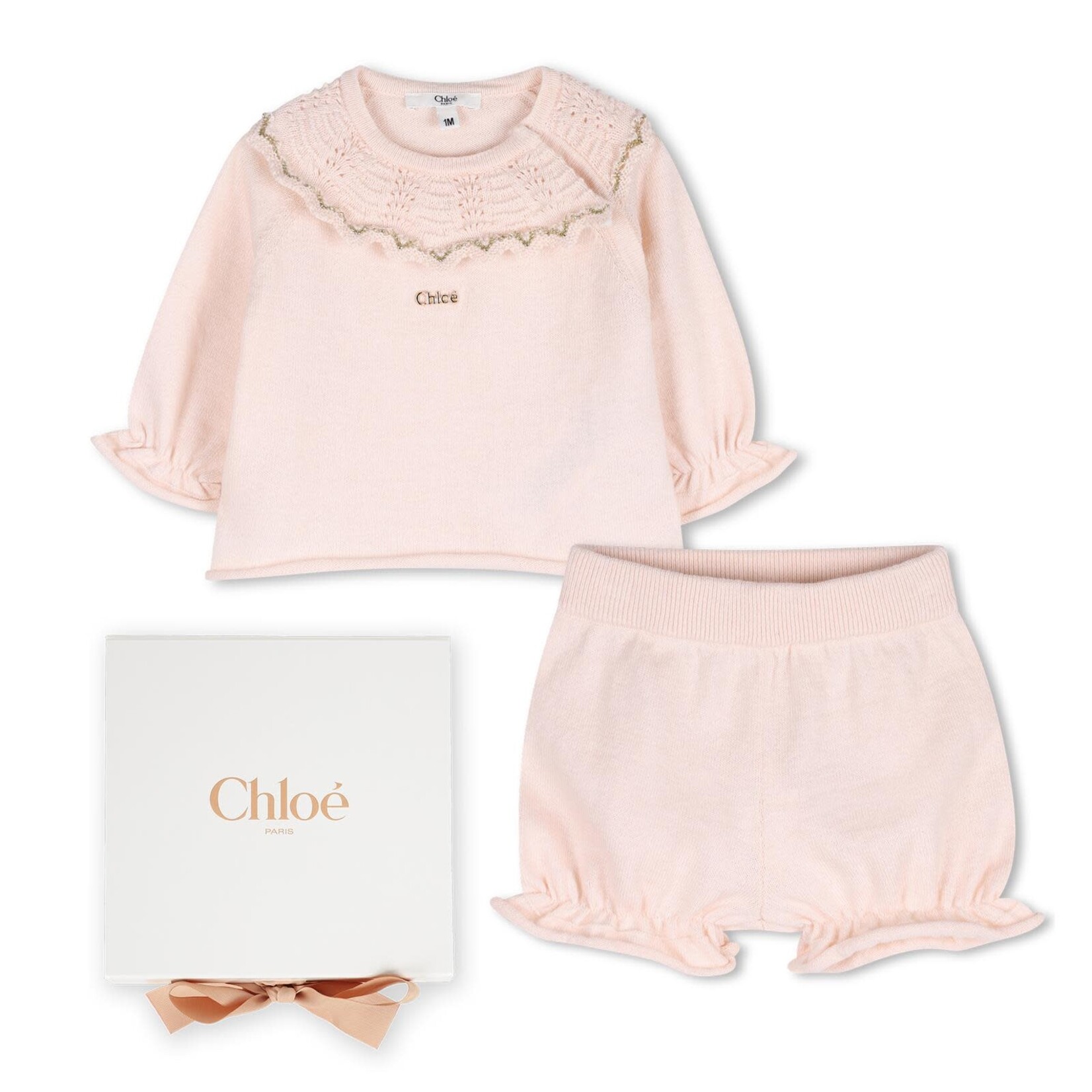 CHLOE ENSEMBLE CARDIGAN+PANTALON Rose C20931