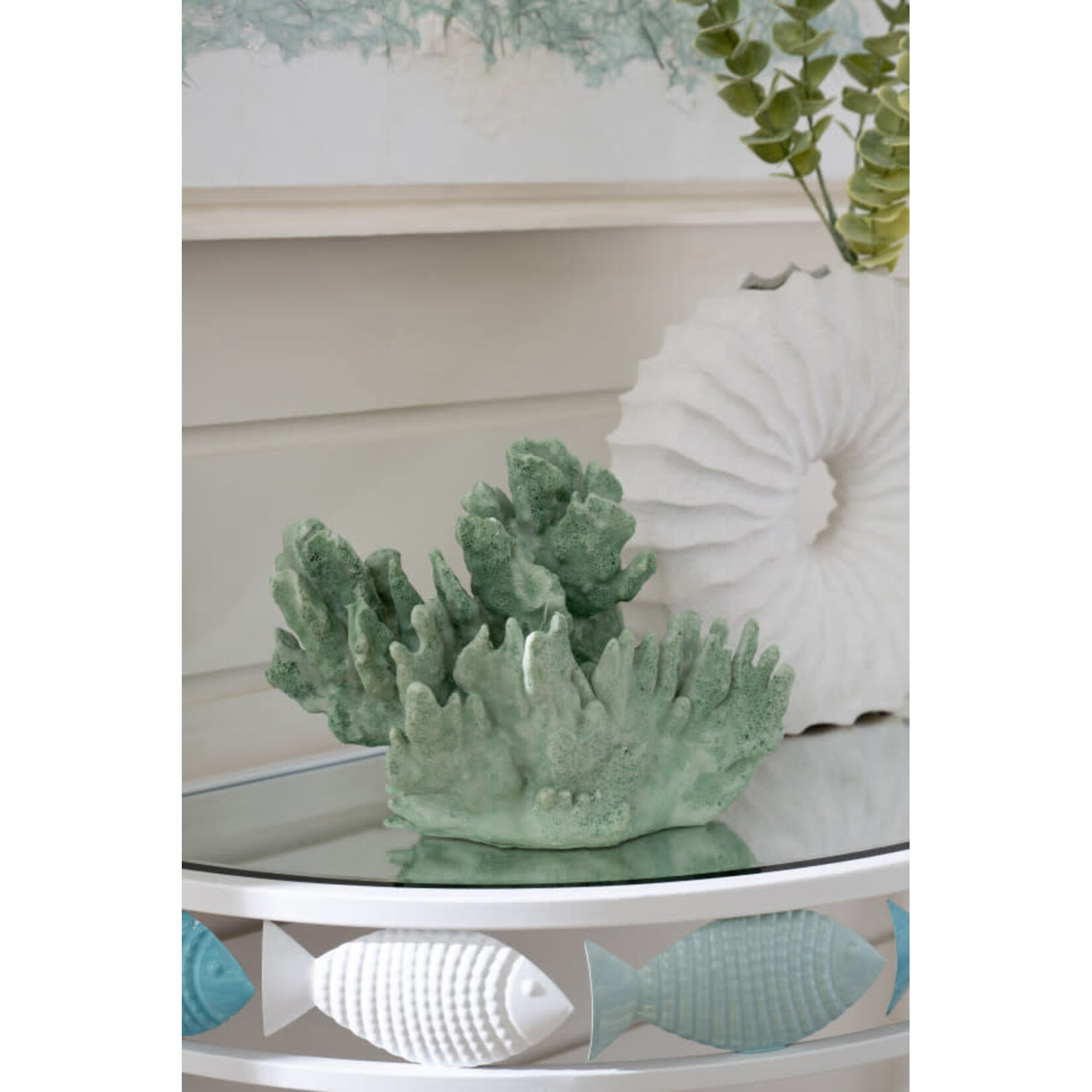 J-Line Koraal Polyresin Muntgroen Large