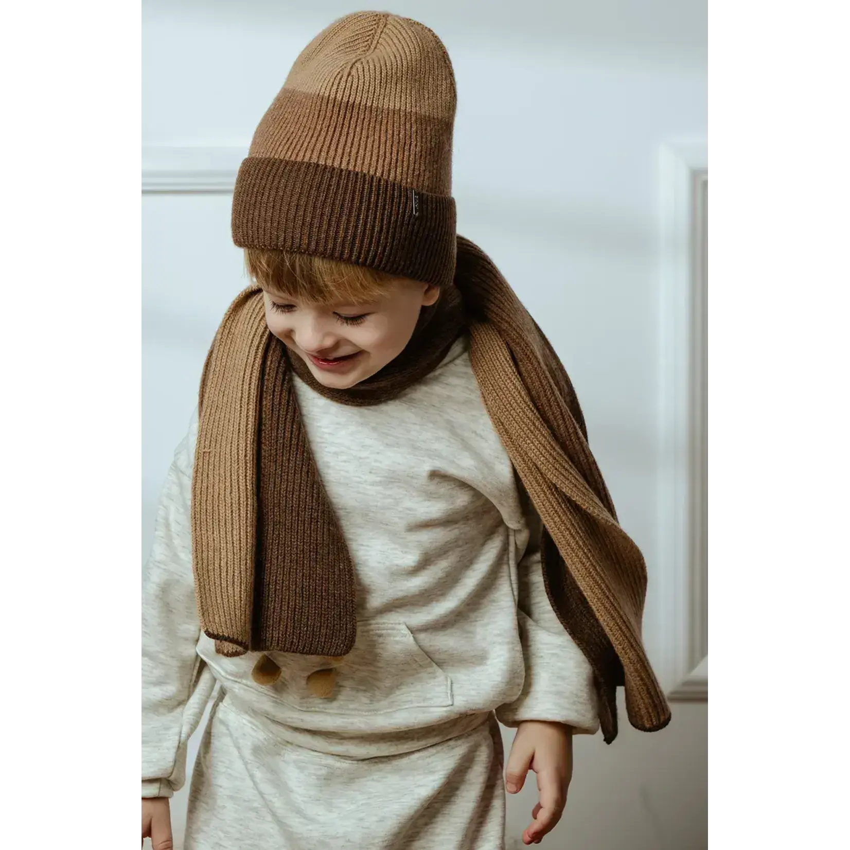 Jamiks JZI118--25X130-22 HANSIN Sjaal 3 colour beige/brown