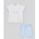Paz Rodriguez KNIT NEWBORN  SET T-SHIRT  ANS PANTS "ANADE" White 2