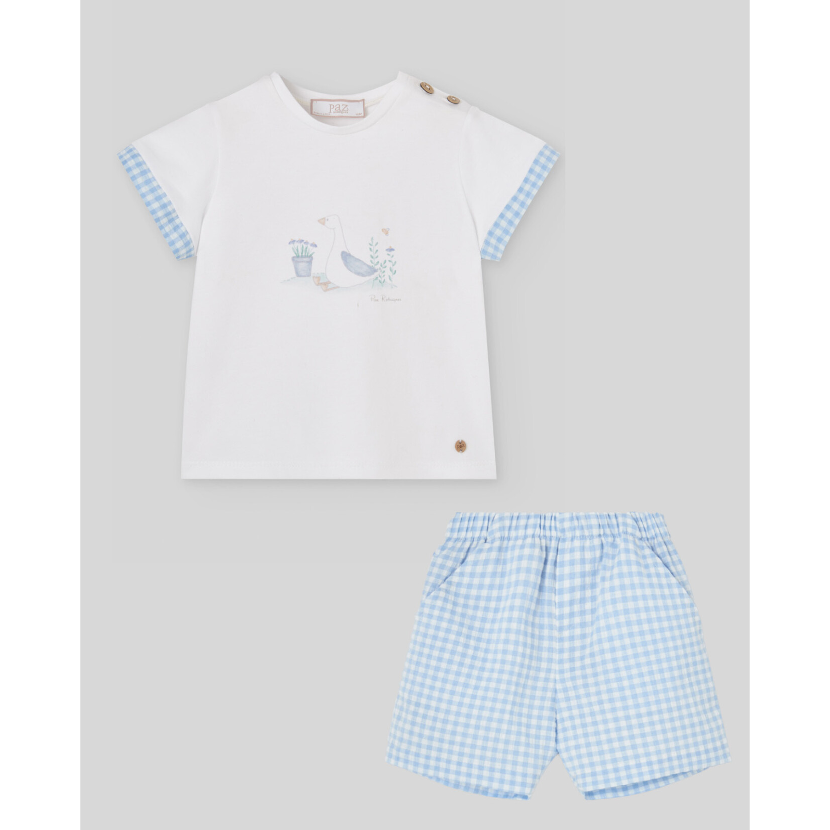Paz Rodriguez KNIT NEWBORN  SET T-SHIRT  ANS PANTS "ANADE" White 2