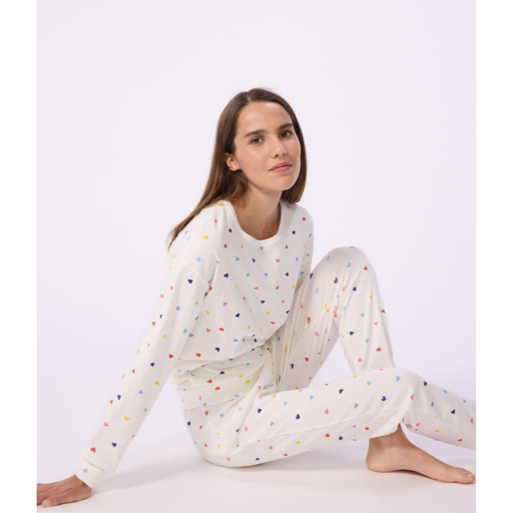 Petit Bateau MAMA PYJAMA KATOEN MARSHMALLOW/MULTICO