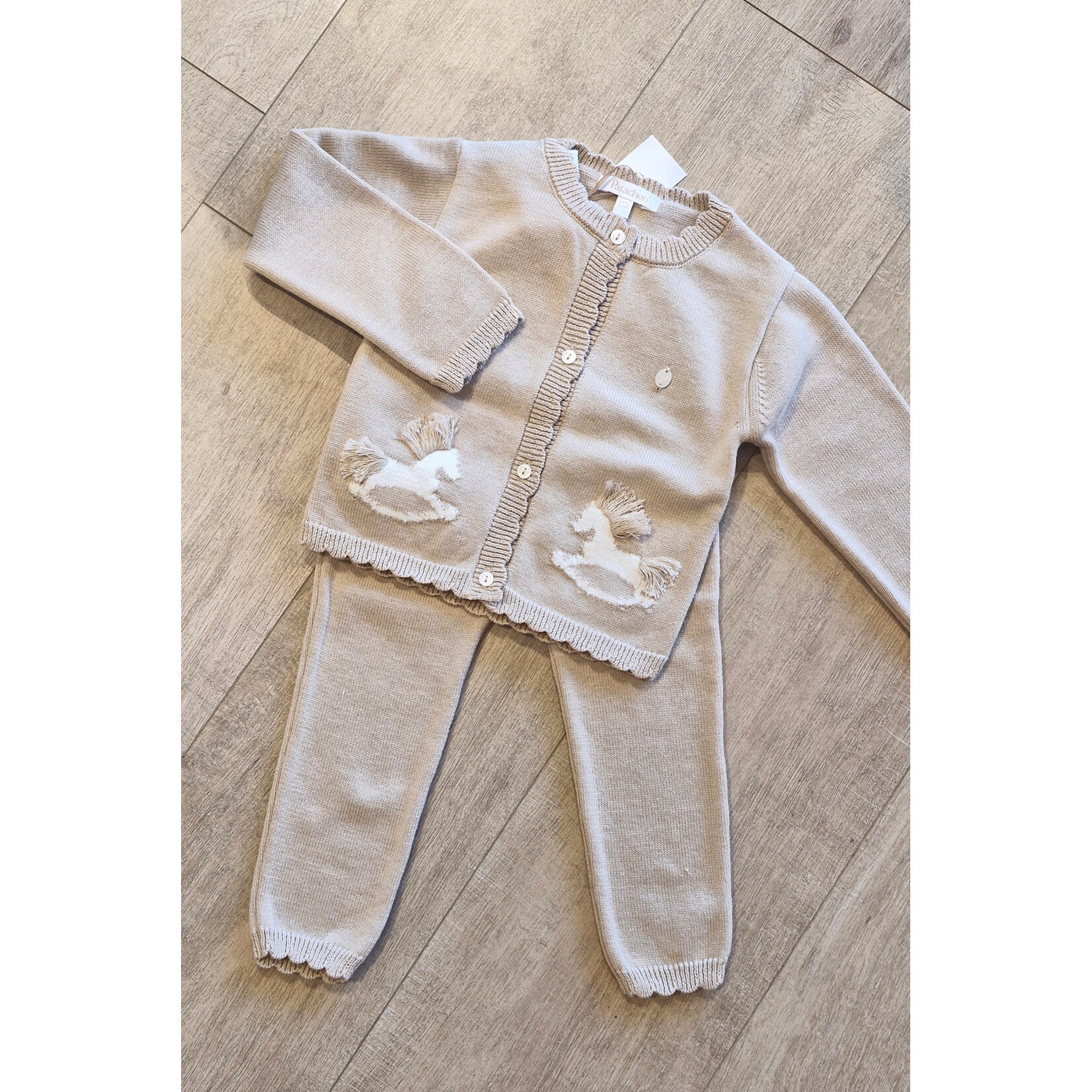 Patachou CASACO - SET NEWBORN NATURE  GILET AND PANTS- VERÃO 2026 BEIGE