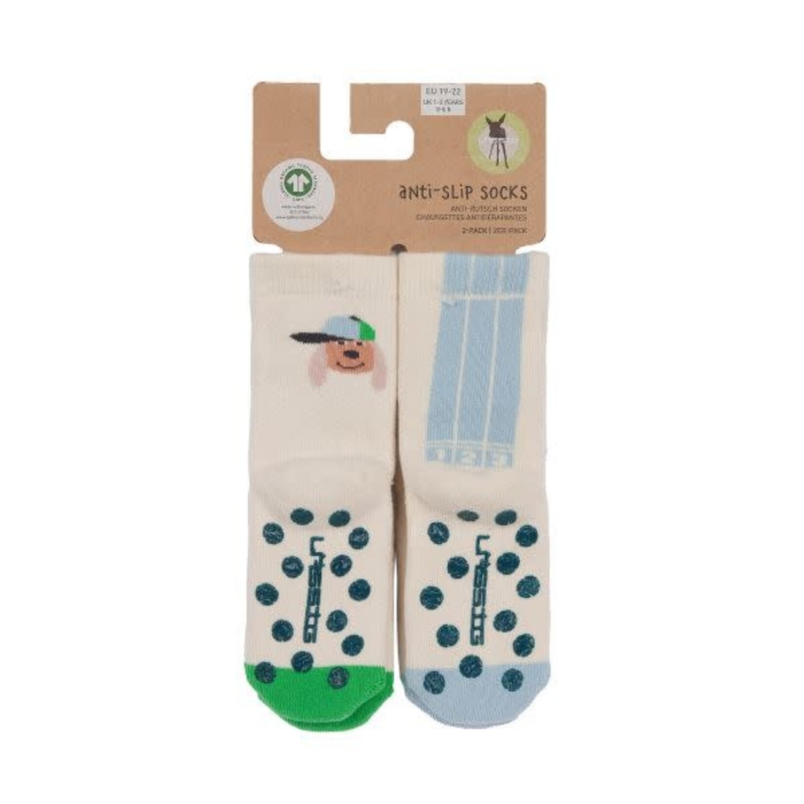 Lässig Anti-slip Socks GOTS 2 pcs Dog,