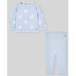 Paz Rodriguez KNIT NEWBORN SET long sweater and pants "CUA CUA" Sky Blue