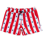 Natini SWIM SHORT STRIPES BOAT WHITE-RED