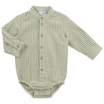 Natini BODYSHIRT STRIPES LEO OFFWHITE-GREEN