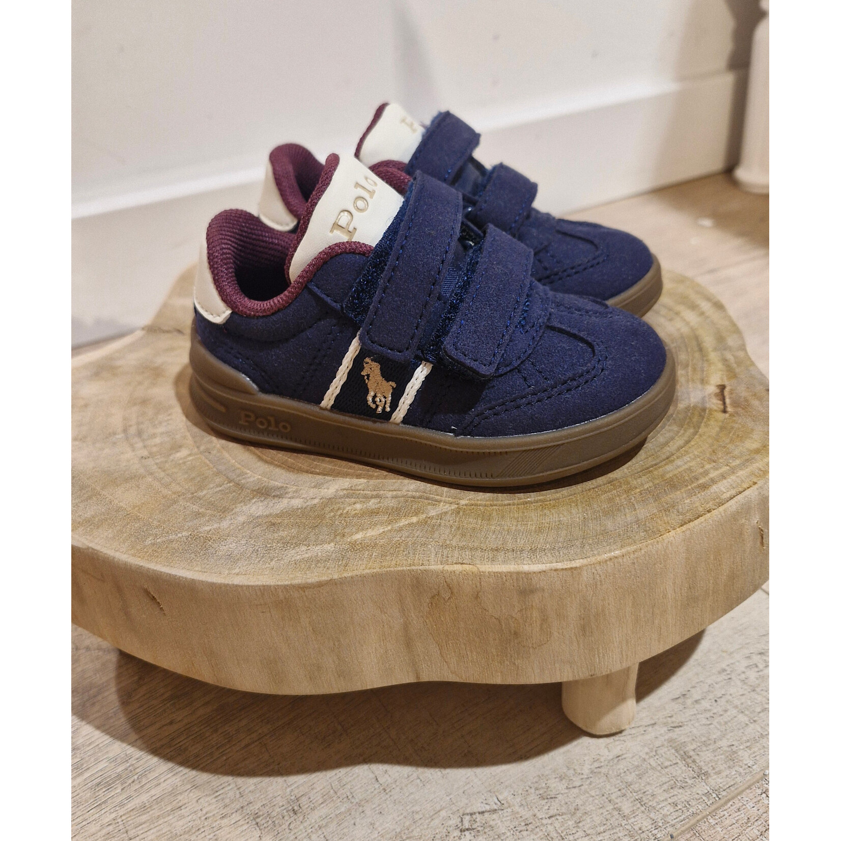 Ralph Lauren HERITAGE COURT III T-TOE EZ NAVY SUPER SUEDED/CREAM w/ GOLD1