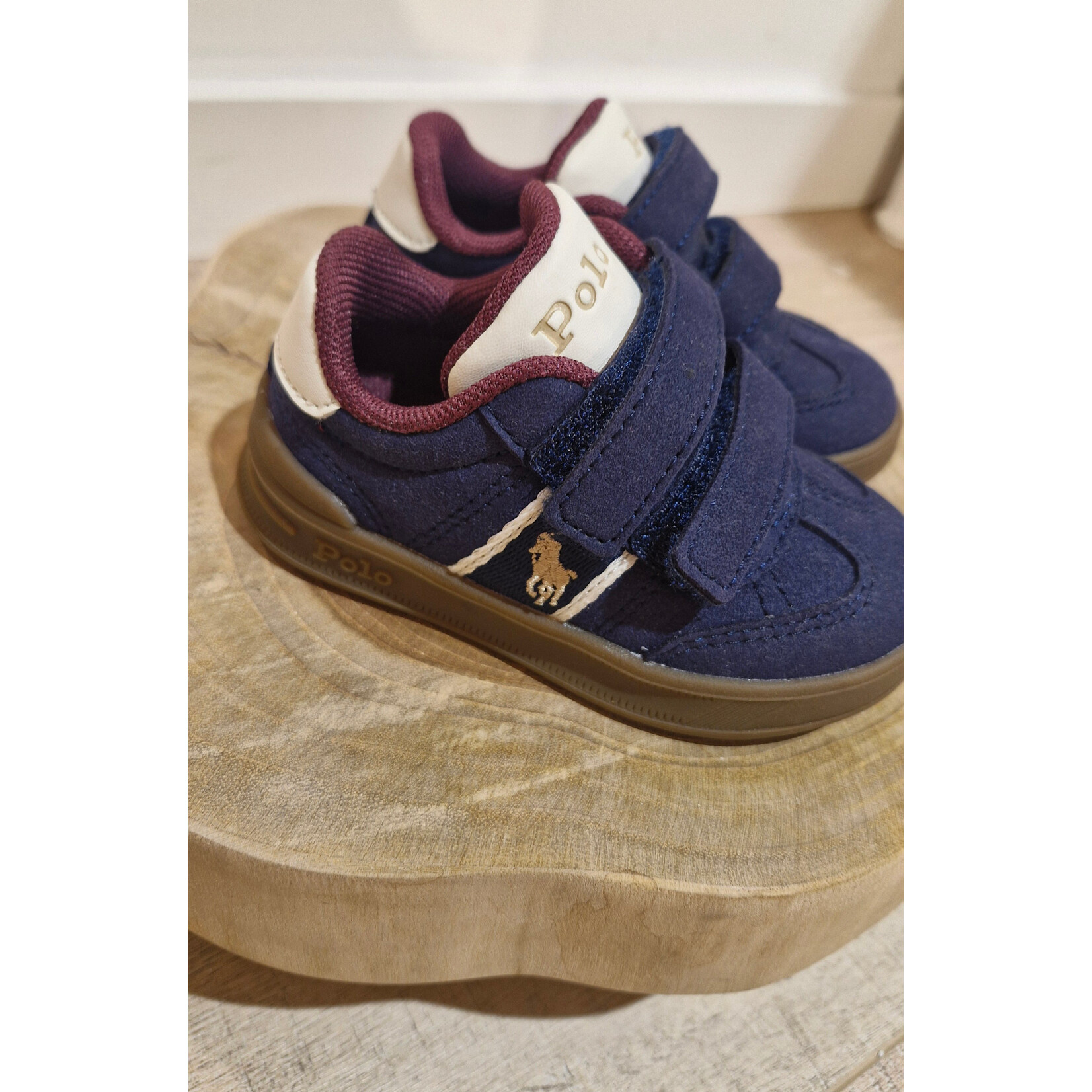 Ralph Lauren HERITAGE COURT III T-TOE EZ NAVY SUPER SUEDED/CREAM w/ GOLD1