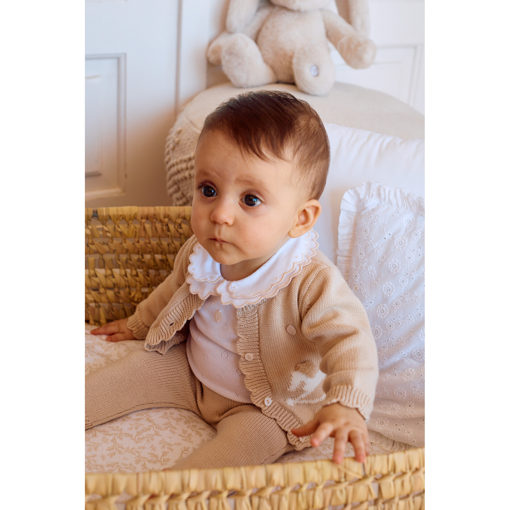 Patachou CASACO - SET NEWBORN NATURE  GILET AND PANTS- VERÃO 2026 BEIGE