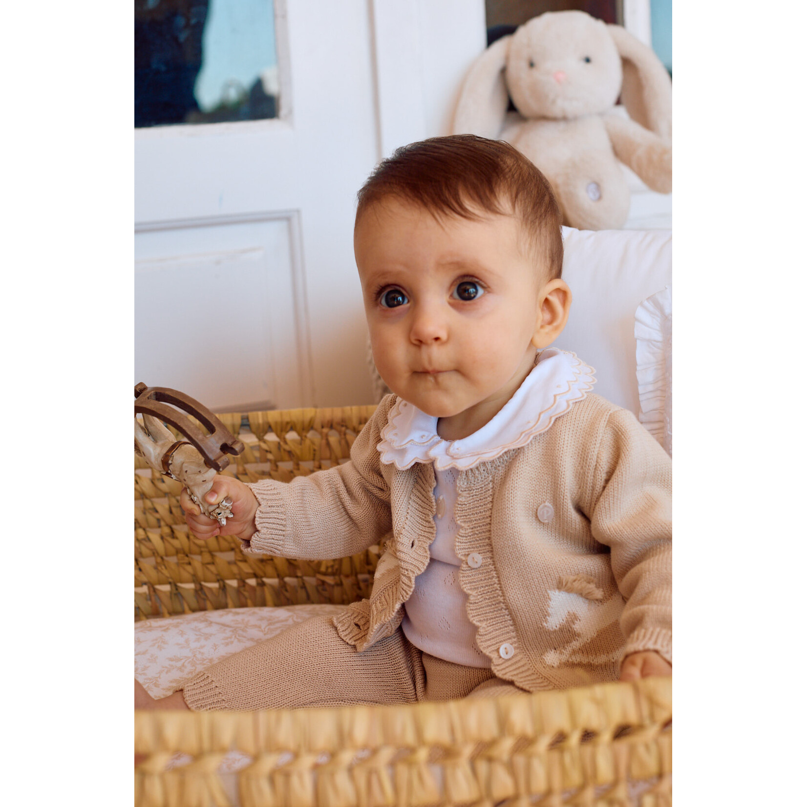 Patachou CASACO - SET NEWBORN NATURE  GILET AND PANTS- VERÃO 2026 BEIGE