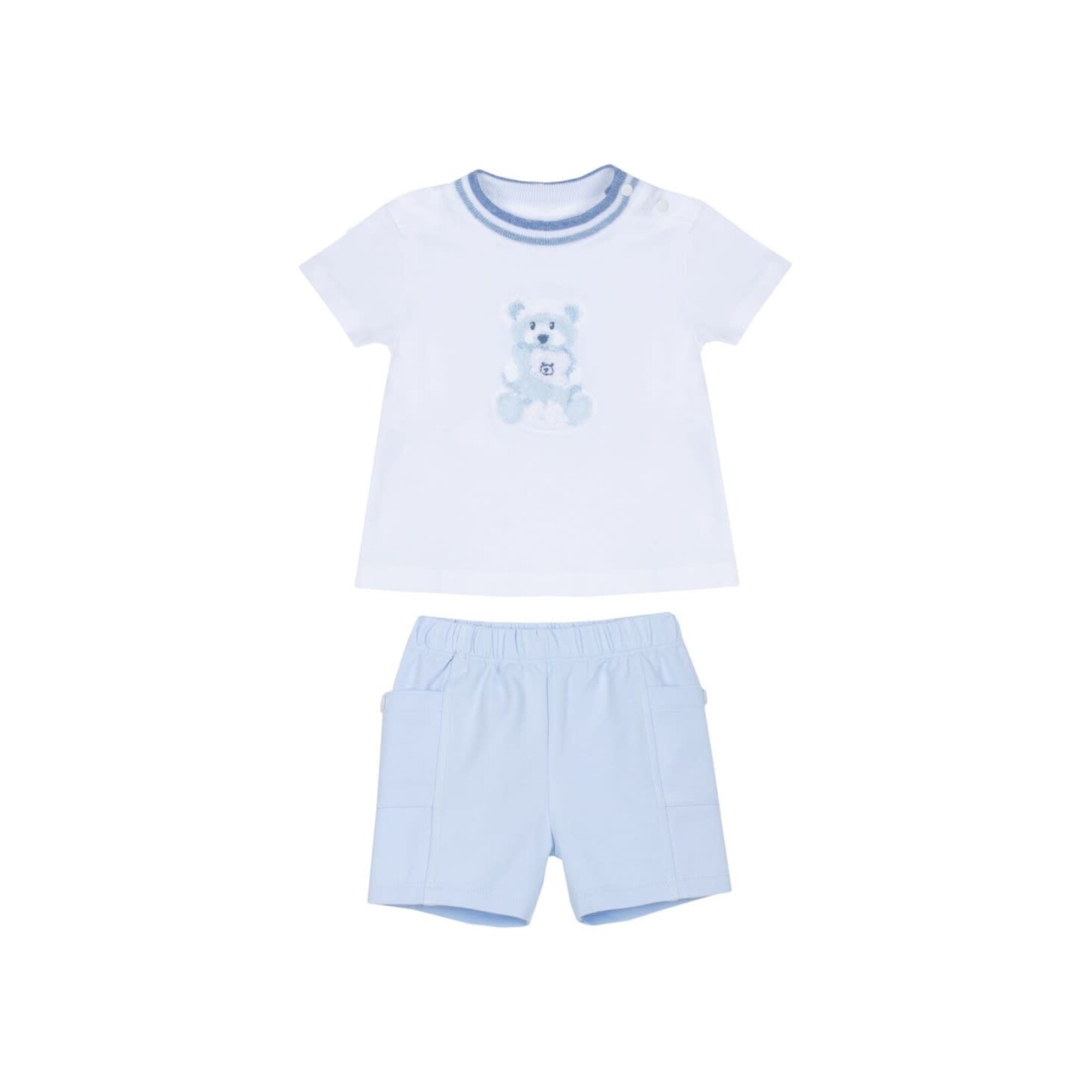 Patachou CONJUNTO T-SHIRT+CALÇÃO - NEWBORN TRUE BLUE - VERÃO 2026 BEIGE