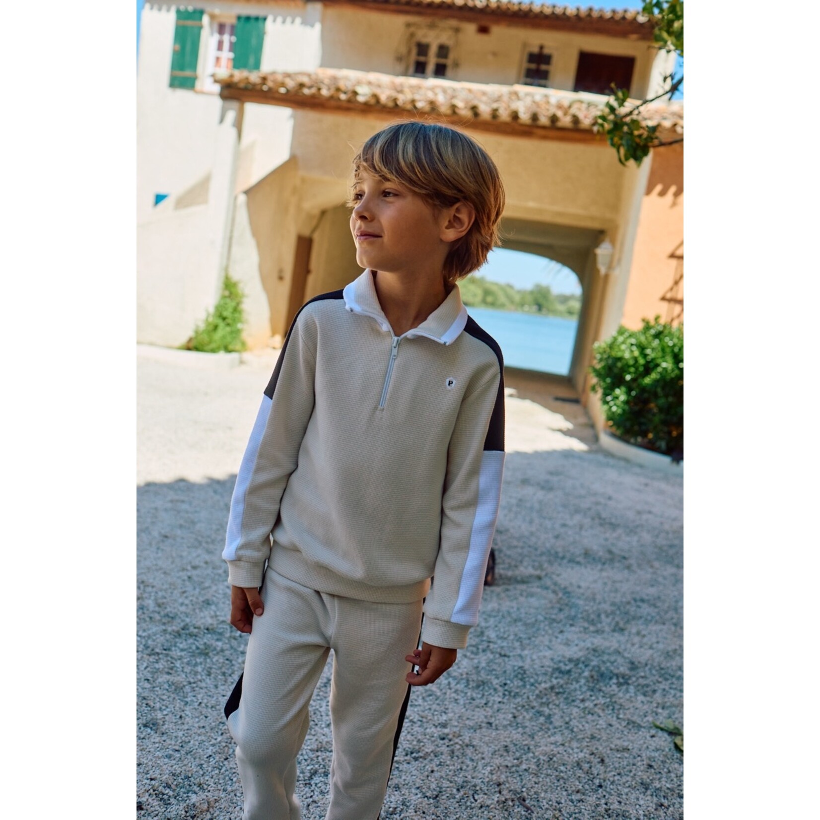 Patachou CONJUNTO SWEATER + CALÇA - MINI BOY CITY - VERÃO 2026 BEIGE