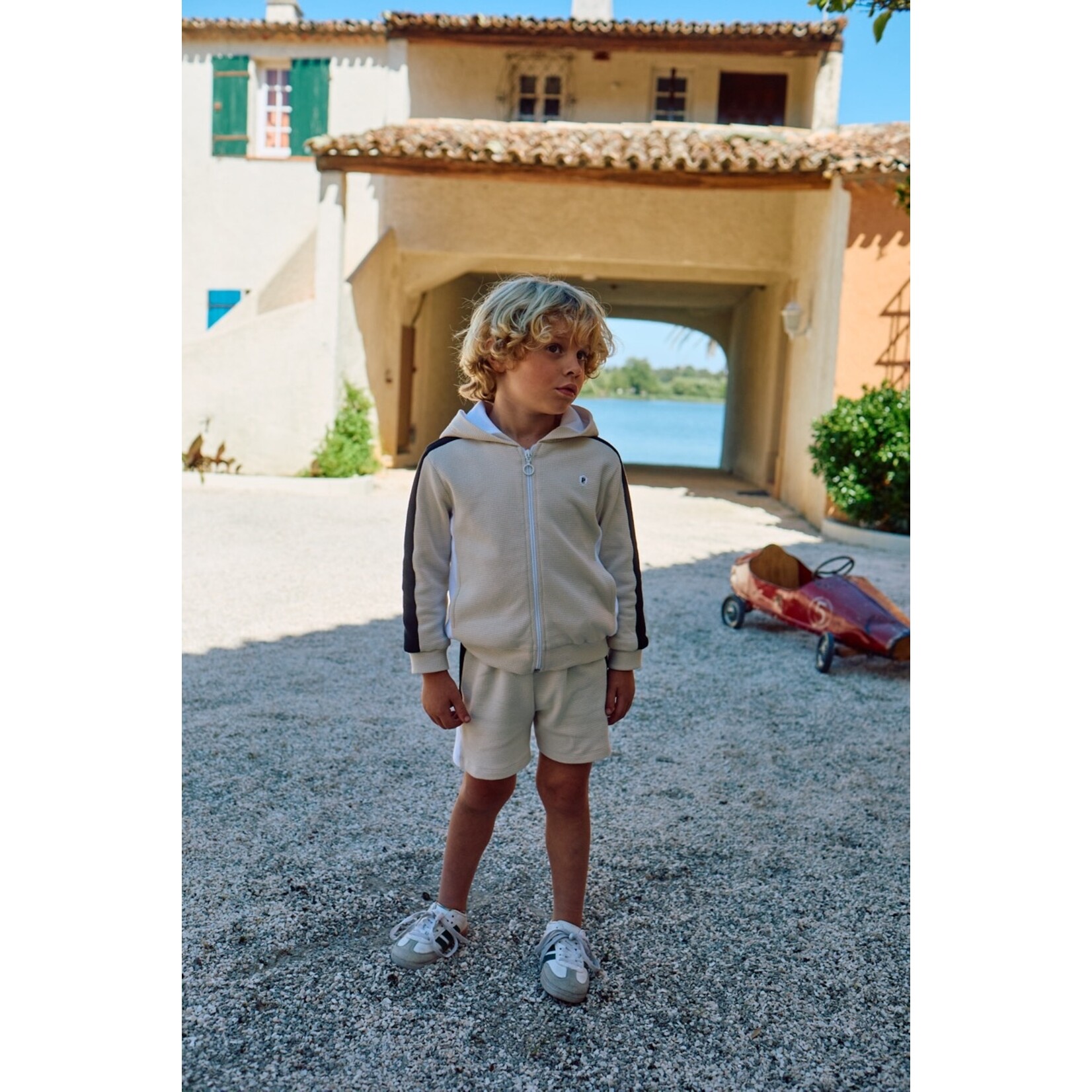 Patachou CONJUNTO CASACO + CALÇÃO - MINI BOY CITY - VERÃO 2026 BEIGE