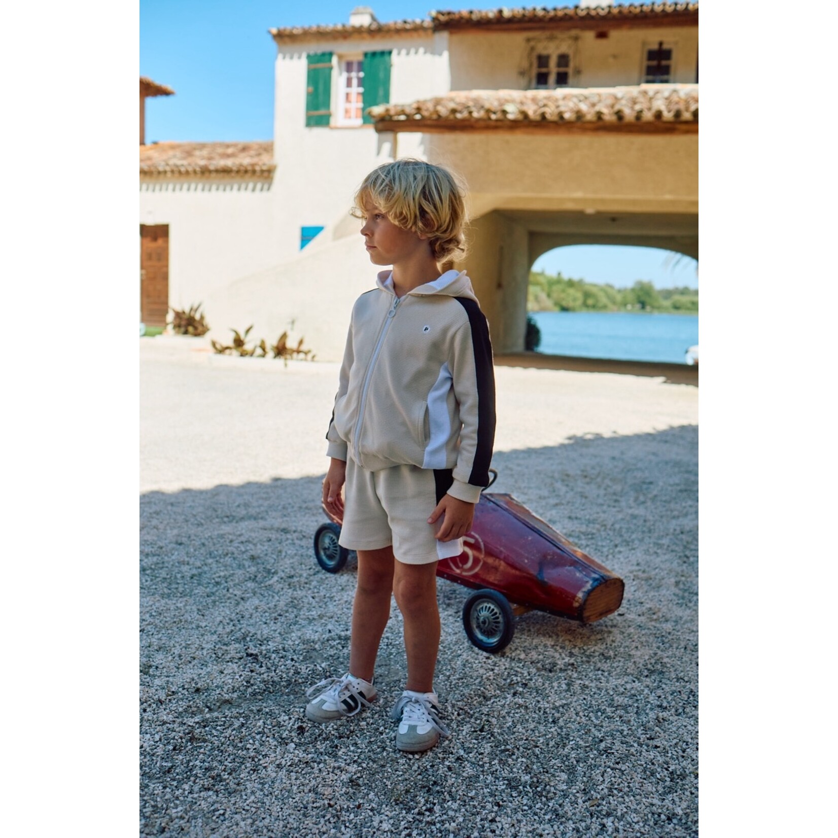 Patachou CONJUNTO CASACO + CALÇÃO - MINI BOY CITY - VERÃO 2026 BEIGE