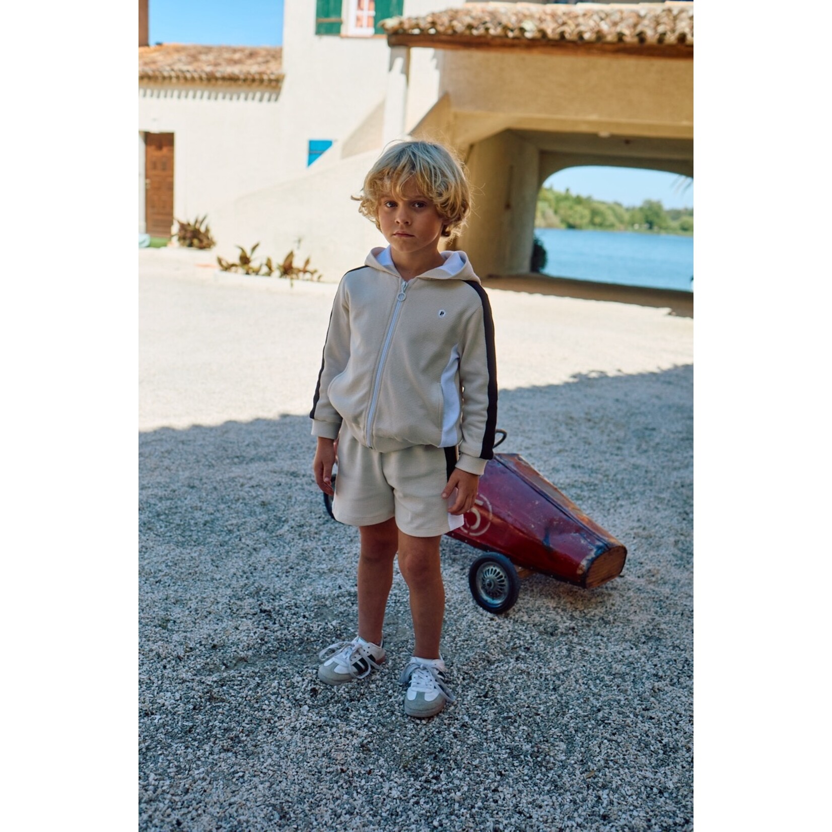 Patachou CONJUNTO CASACO + CALÇÃO - MINI BOY CITY - VERÃO 2026 BEIGE