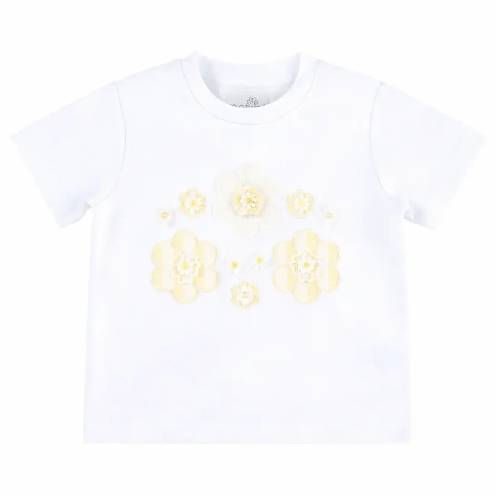 Natini T-SHIRT FLOWER JADE WHITE - YELLOW