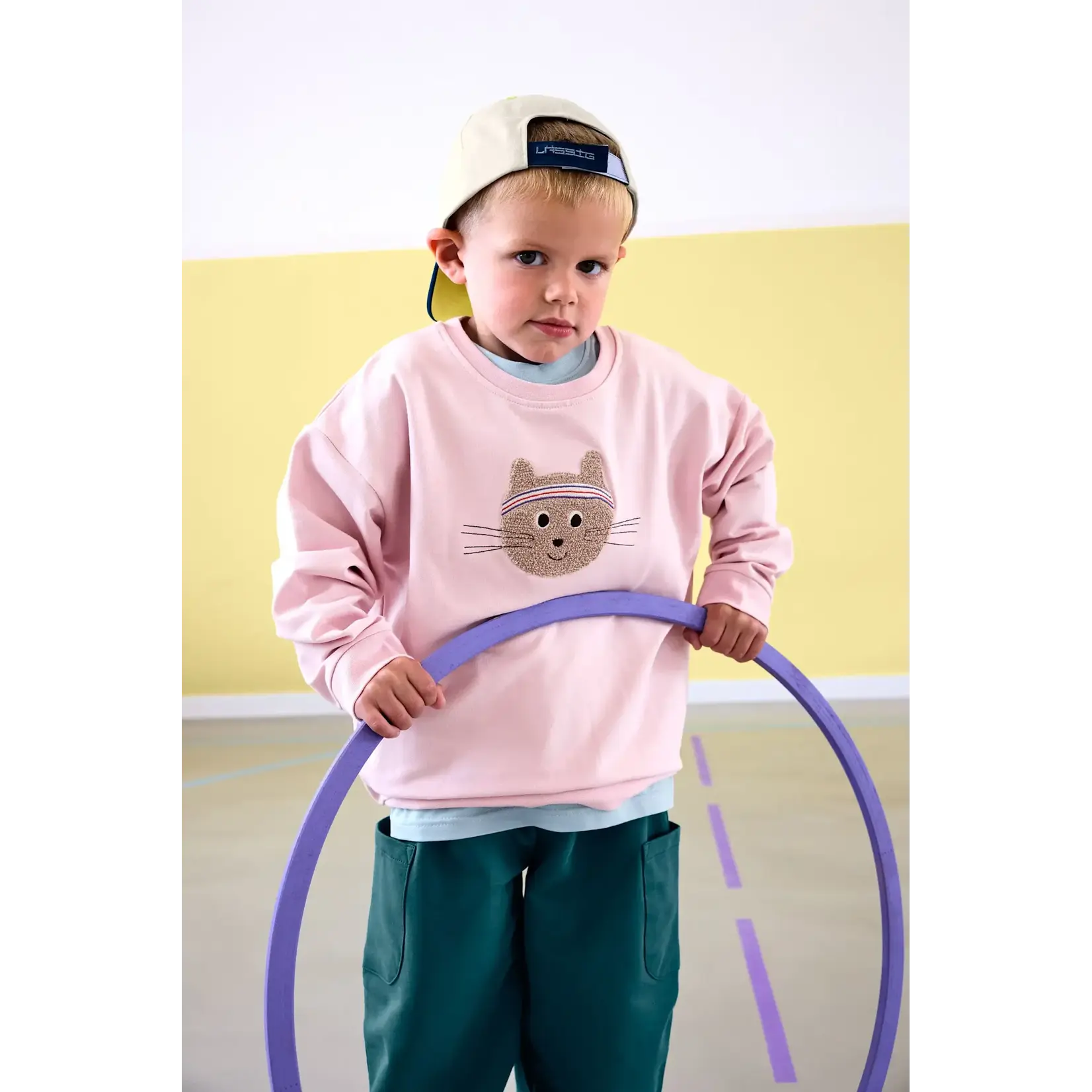 Lässig Kids Sweater GOTS Cat cloud pink