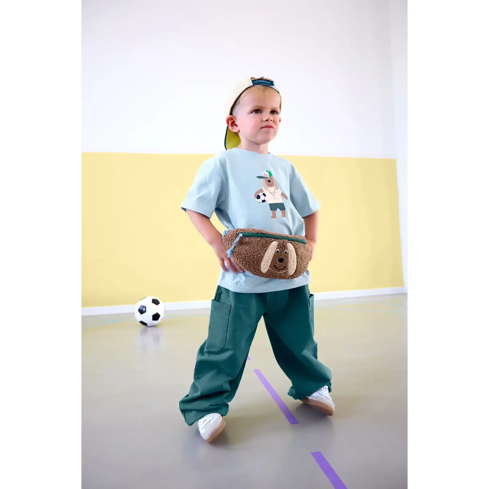 Lässig T-Shirt Jersey GOTS Dog pale blue