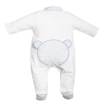 First 6203126 lightblue striped teddy bear rompersuit